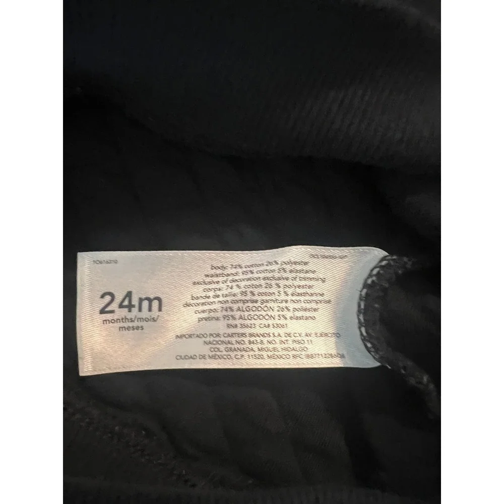 Carters Wild Little Guy Black Quilted Zip Up Vest 24M Boys Toddler (0857)